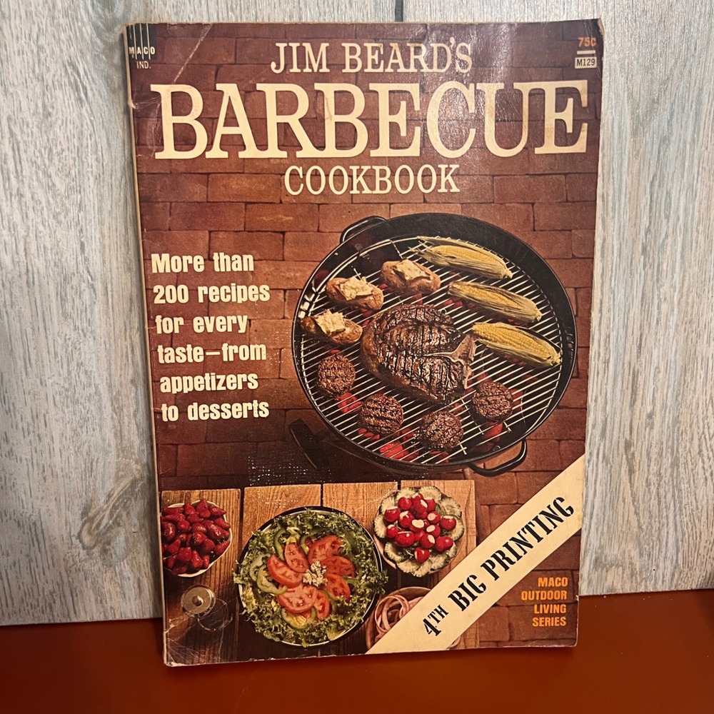Vintage 1965 Jim Beard's Barbecue Cookbook Maco Outdoor Living Series Grilling